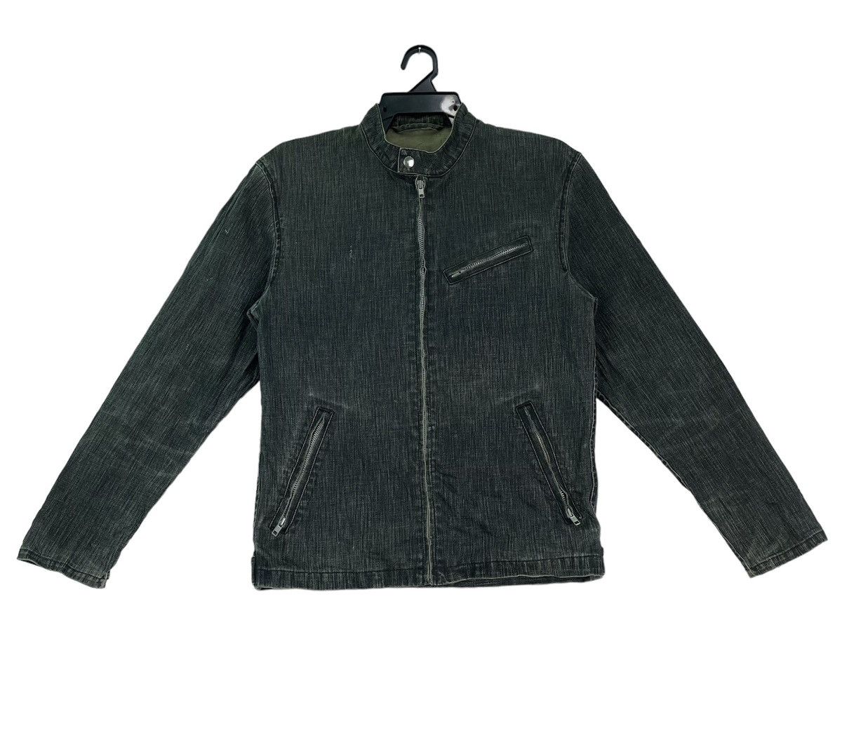 Beams Plus × Japanese Brand Vtg 90s BEAMS japan denim biker jacket zipper cuff Size US M / EU 48-50 / 2 - 1 Thumbnail