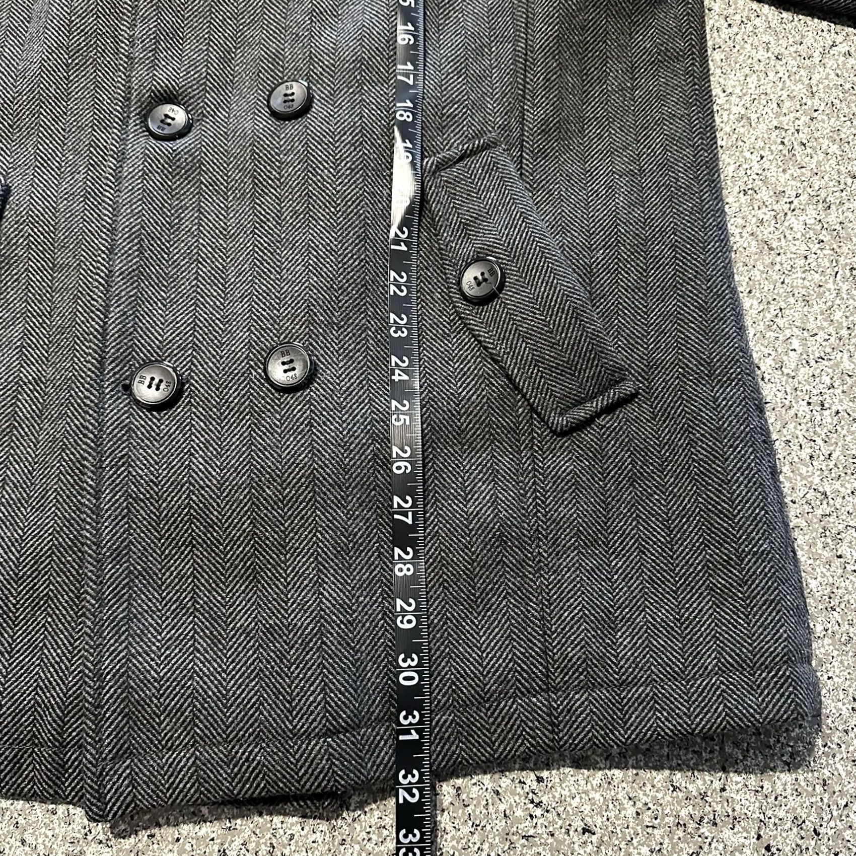 Buckle Black Buck le Black Coat Mens L Slim Fit Wool Blend Jacket Grey Button Overcoat Size US L / EU 52-54 / 3 - 5 Thumbnail