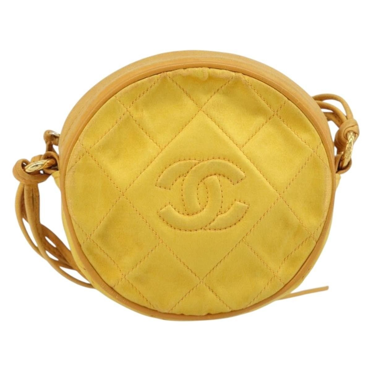 Chanel Chanel Matelasse Silk Shoulder Bag Yellow Size ONE SIZE - 1 Thumbnail