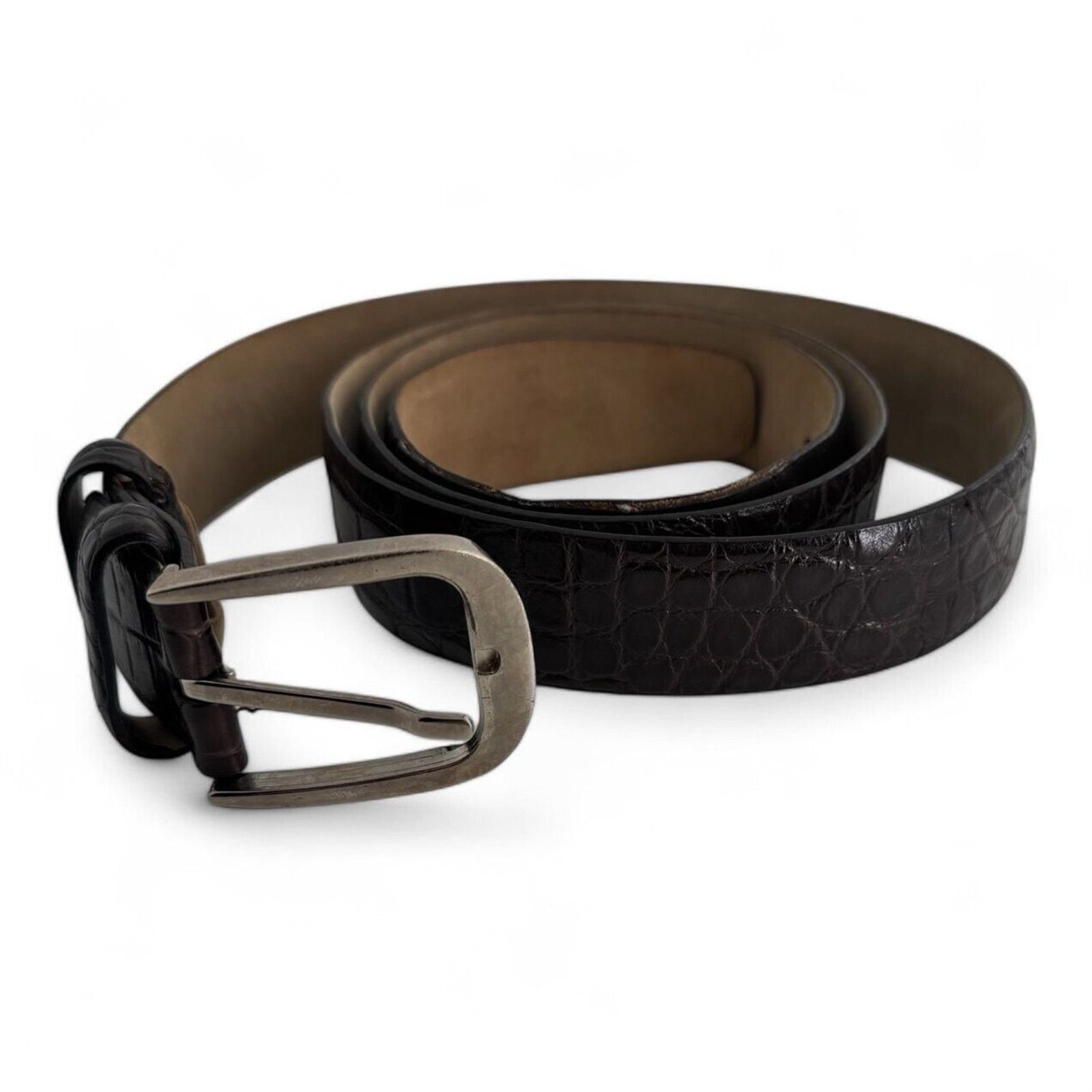Cesare Attolini Cesare Attolini Brown Alligator Belt Size 44 (NEEDS REPAIR) Size 44 - 2 Thumbnail