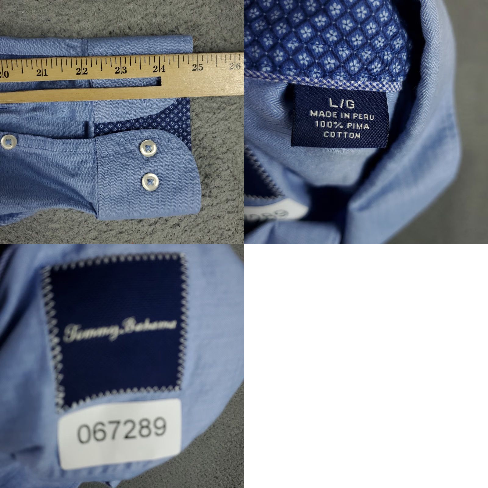 Tommy Bahama Tommy Bahama Shirt Mens Large Blue Cotton Button Up Long Sleeve Size US L / EU 52-54 / 3 - 8 Thumbnail