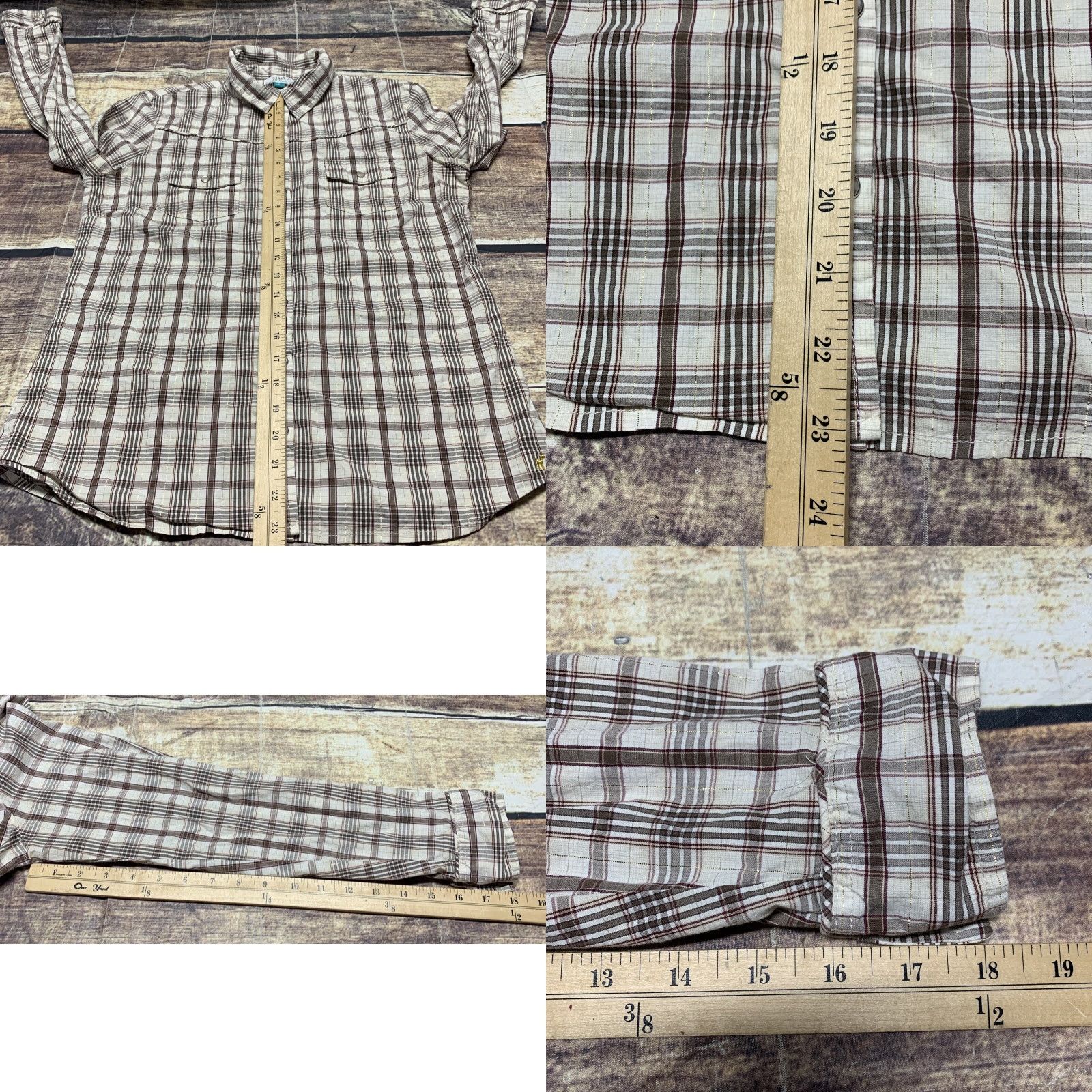 Old Navy Old Navy Pearl Snap Shirt Pearl Snap Western Style Size Medium 2 Front Pockets Brown White Burgandy Men Size US M / EU 48-50 / 2 - 9 Thumbnail