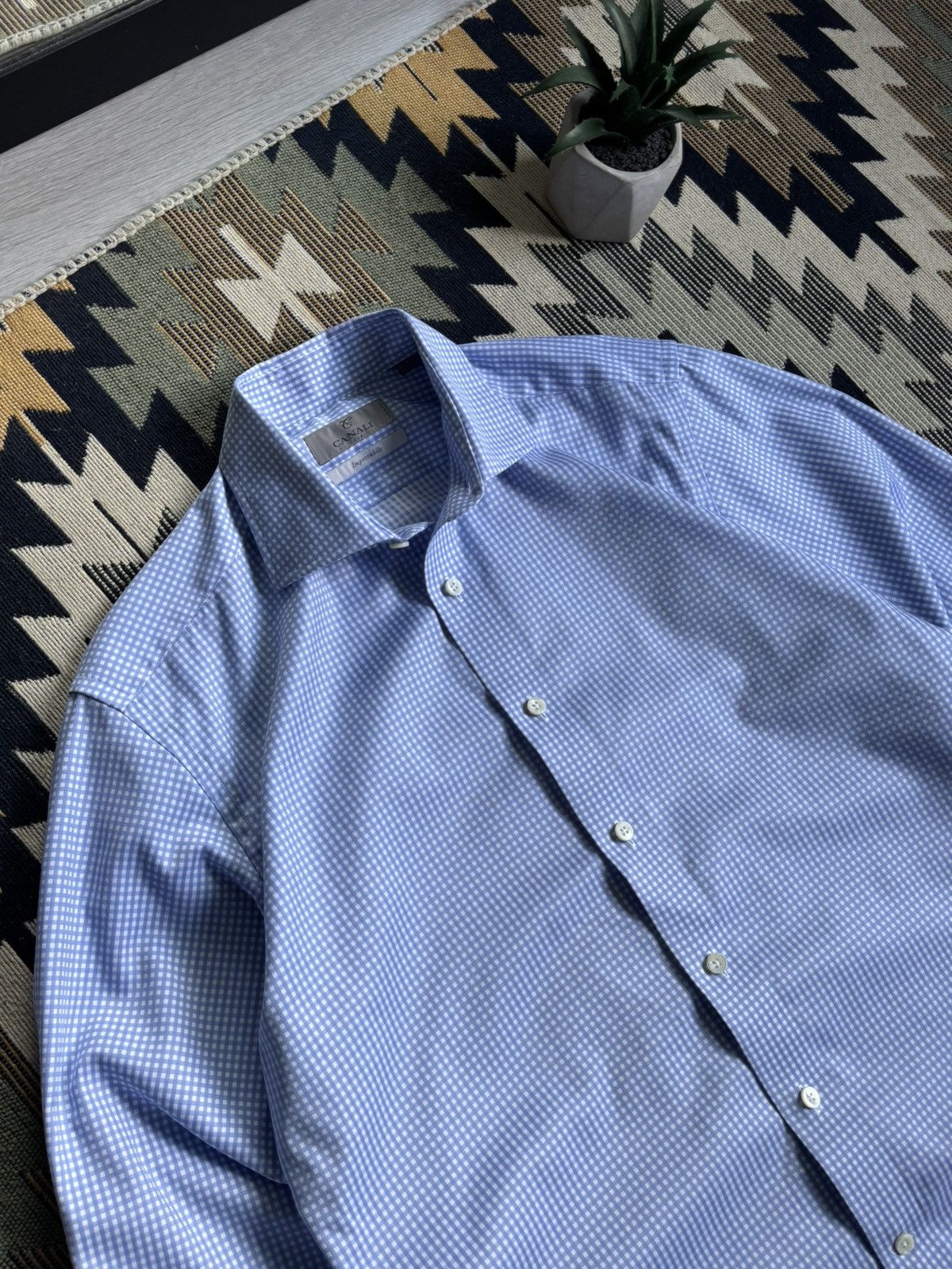 Canali Canali Luxury Button Up Shirt Size US L / EU 52-54 / 3 - 4 Thumbnail