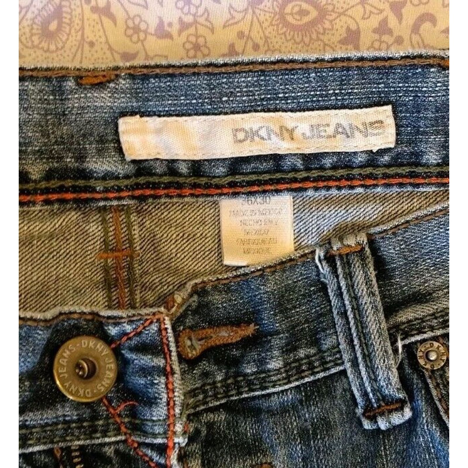 DKNY DKNY Jeans Mens Size 36x30 Distressed Straight Denim Blues Size US 36 / EU 52 - 5 Thumbnail