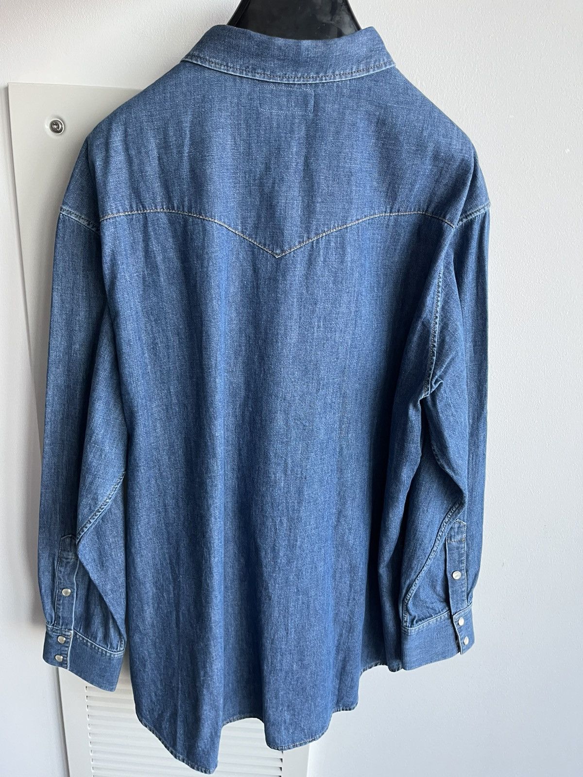 Celine × Hedi Slimane Brand New Rare Classic Hedi Slimane Celine Denim Shirt Size US XL / EU 56 / 4 - 13 Thumbnail
