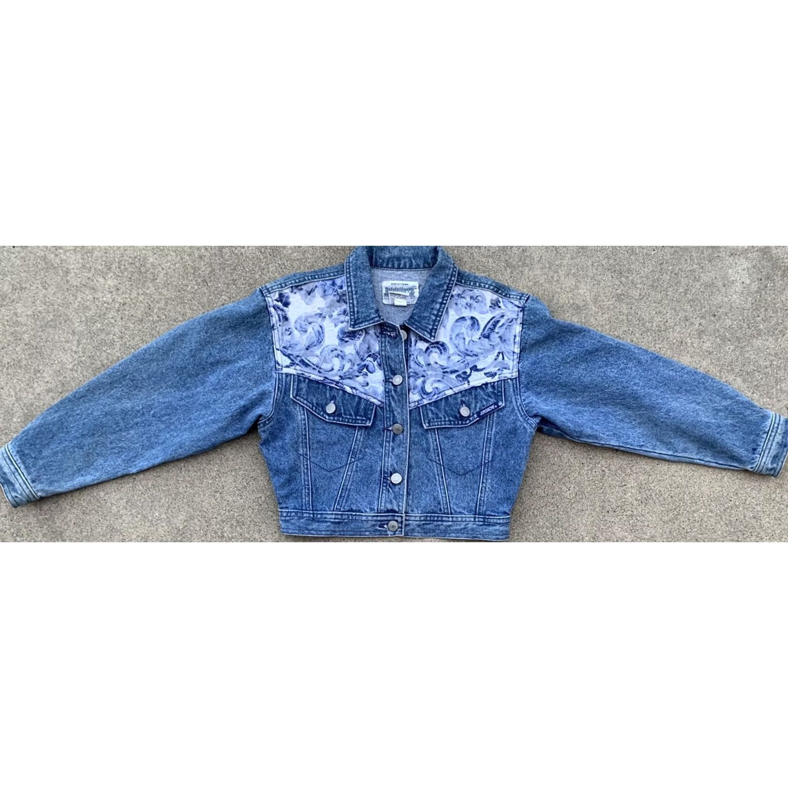 Jordache vintage Jordache Jeanswear denim jacket lace accent M 80s cropped blue denim jacket Mens? Size 32" / US 10 / IT 46 - 6 Thumbnail