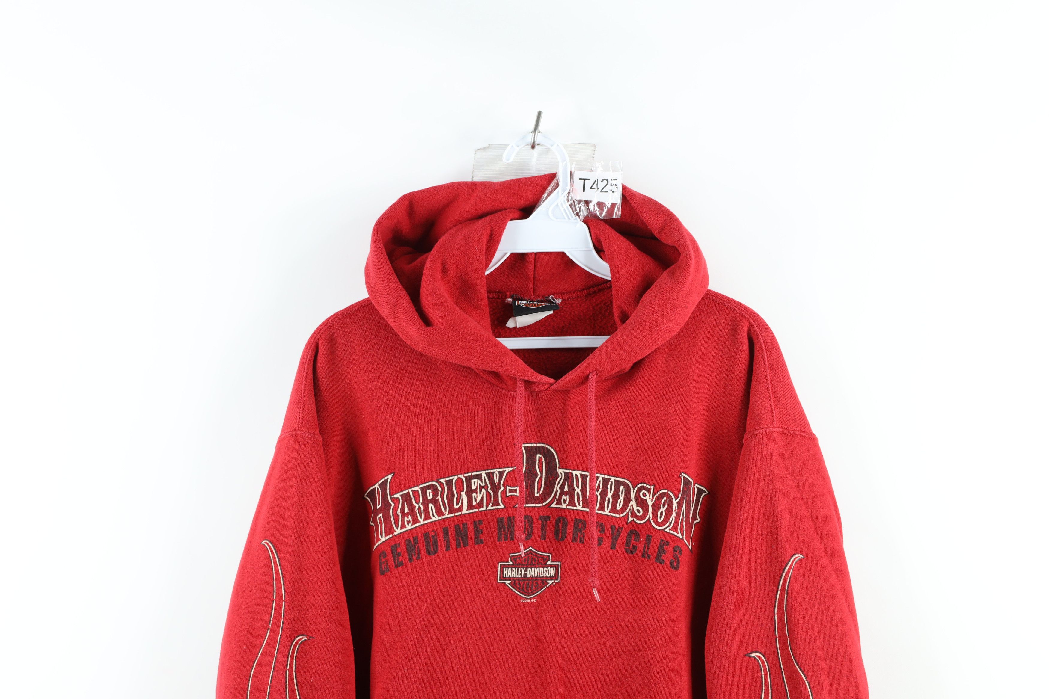 Harley Davidson Vintage Y2K Harley Davidson Fire Flames Hoodie Sweatshirt Size ONE SIZE - 2 Thumbnail