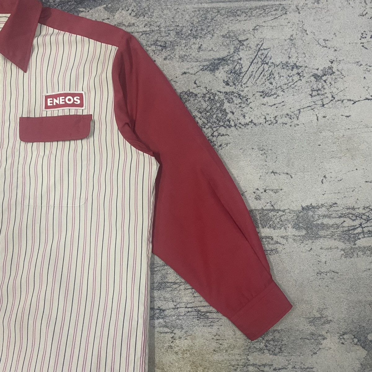 Japanese Brand × Vintage Vintage Eneos Racing Japan Stripes Button Up Flannel Size US XL / EU 56 / 4 - 5 Thumbnail