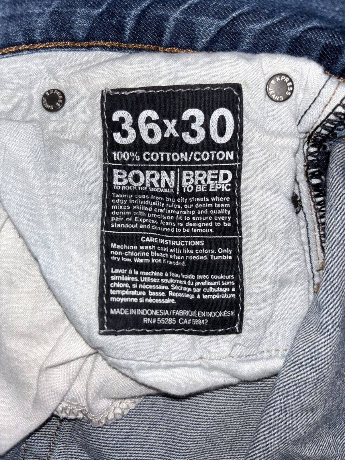Express Casual fit Blue 36x30 Express Denim Jeans Size US 34 / EU 50 - 3 Thumbnail
