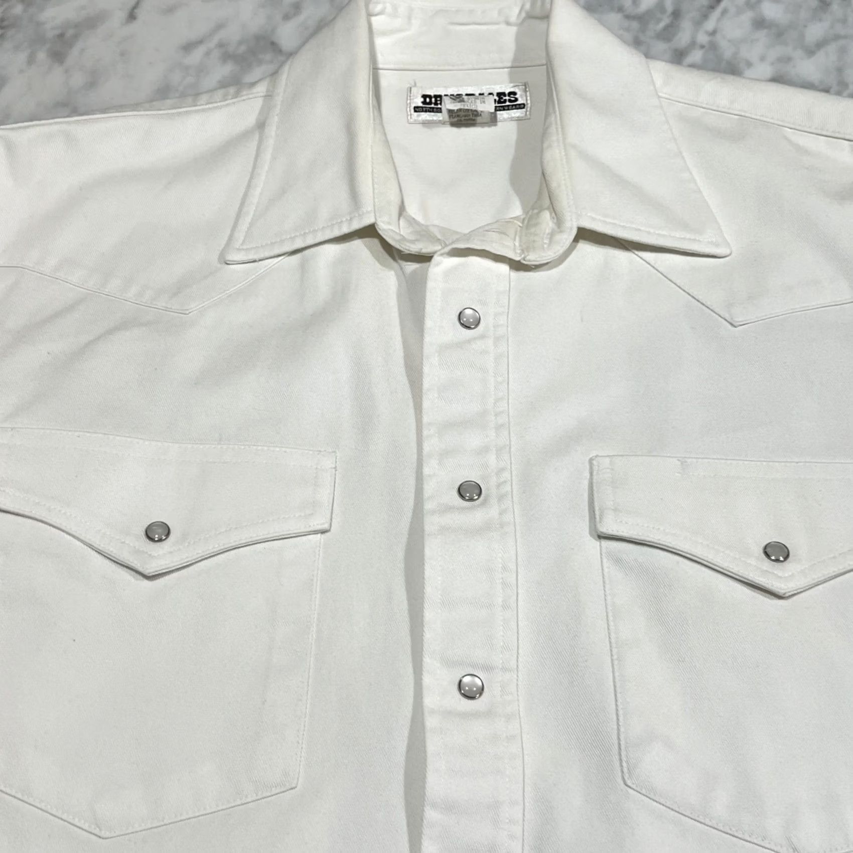Vintage VINTAGE Drysdale Pearl Snap White Western Heavy Shirt Men M Cotton Mexico Rockabilly 1990s Mens Size US M / EU 48-50 / 2 - 3 Thumbnail