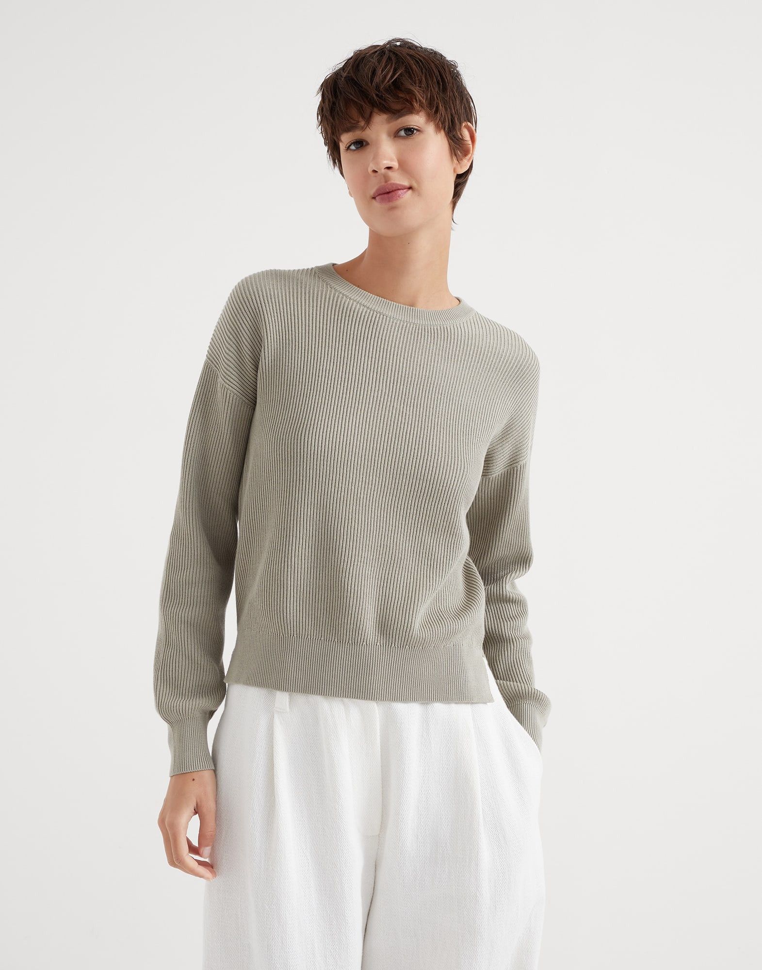 Brunello Cucinelli o1w1db10825 Sweater in Open Green Size M / US 6-8 / IT 42-44 - 1 Thumbnail