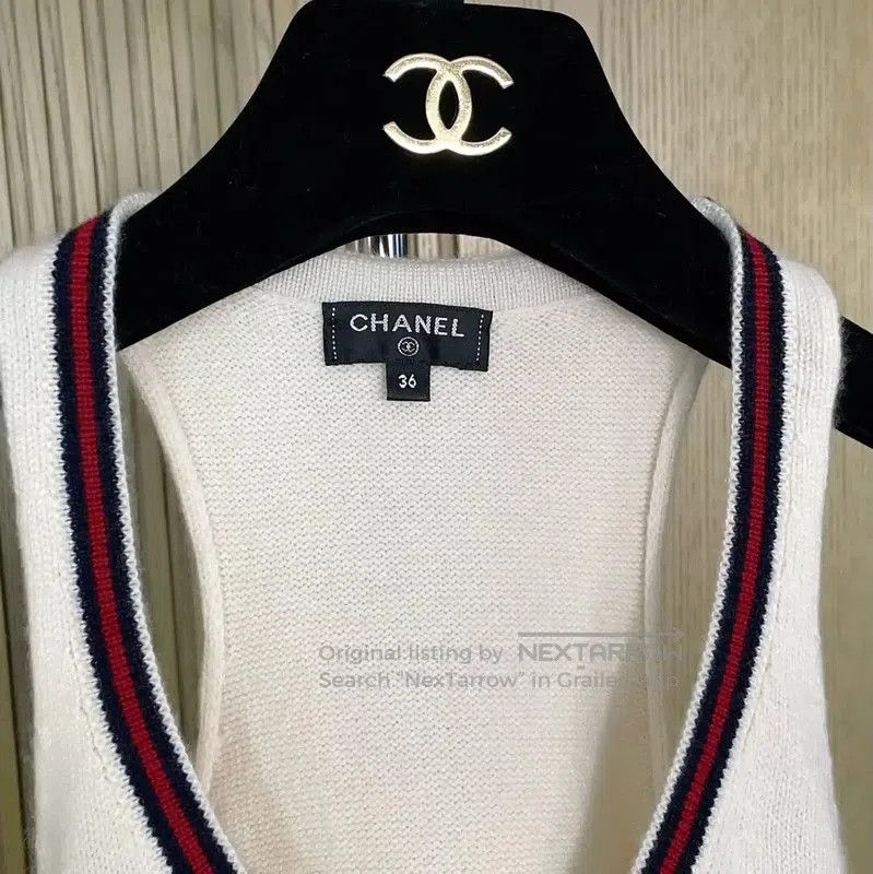 Chanel Chanel Summer White Cashmere Sleeveless Top . Size S / US 4 / IT 40 - 7 Thumbnail