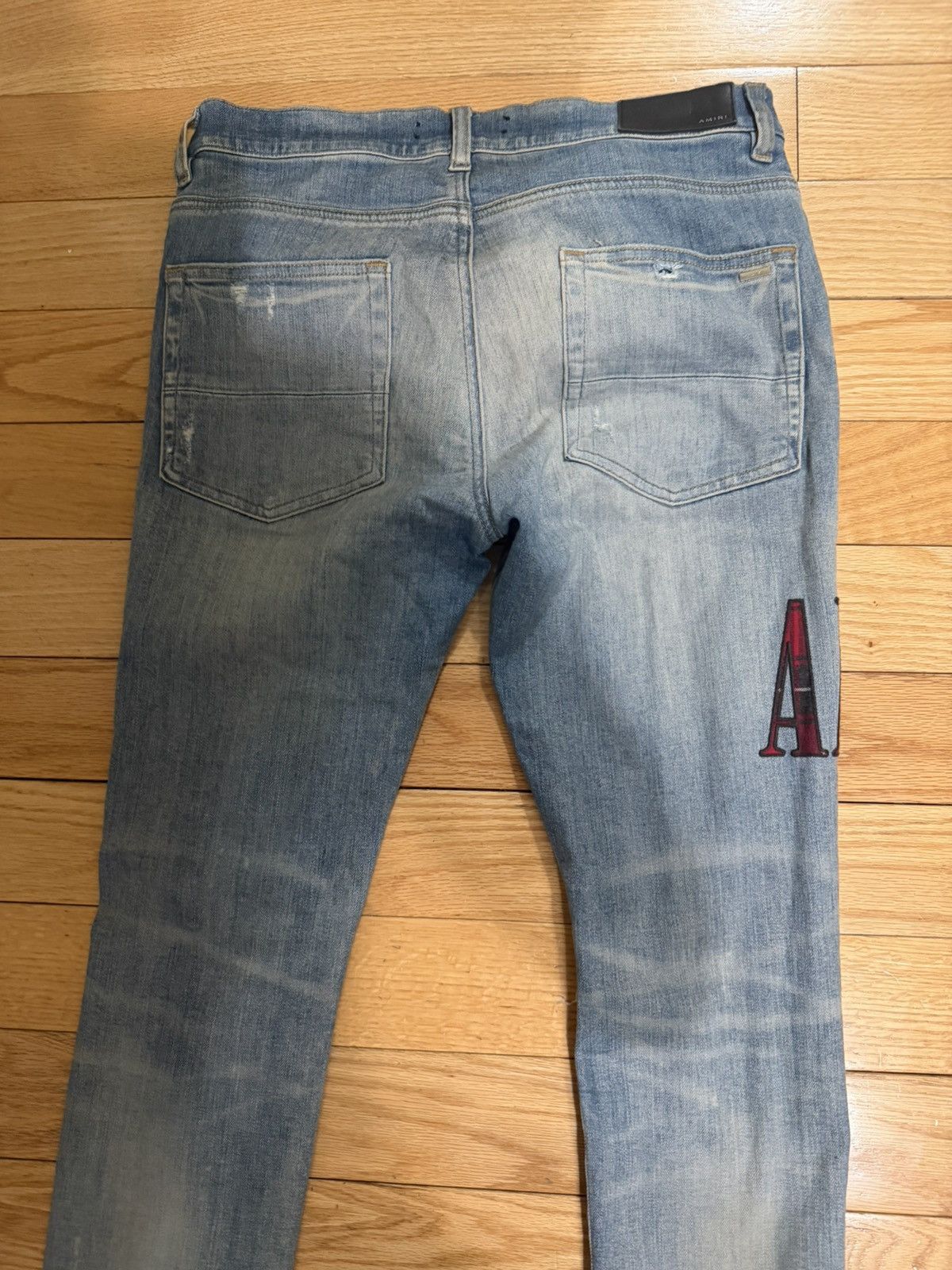 Amiri Amiri Red Plaid Side Logo blue Jeans Size US 30 / EU 46 - 6 Thumbnail