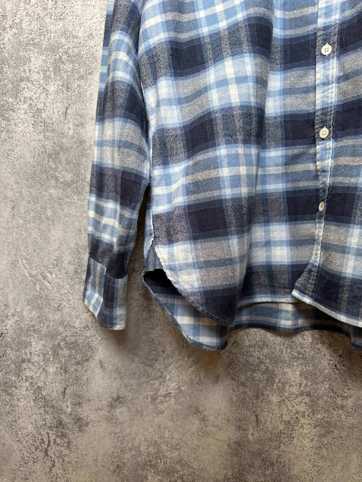 Oliver Sweeney Oliver Sweeney Censo Brushed Cotton Check Shirt Button Up Size US XL / EU 56 / 4 - 6 Thumbnail