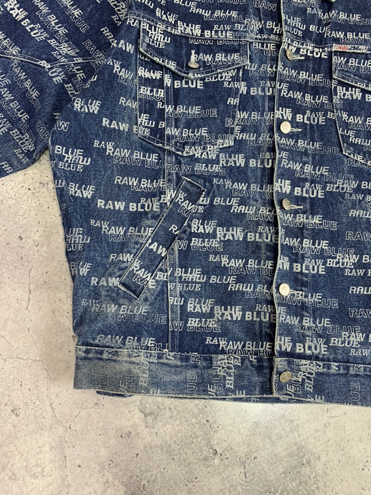 Fubu Vintage 90’s Raw Blue Rap Denim Monogram Jacket Y2K Size US L / EU 52-54 / 3 - 3 Thumbnail
