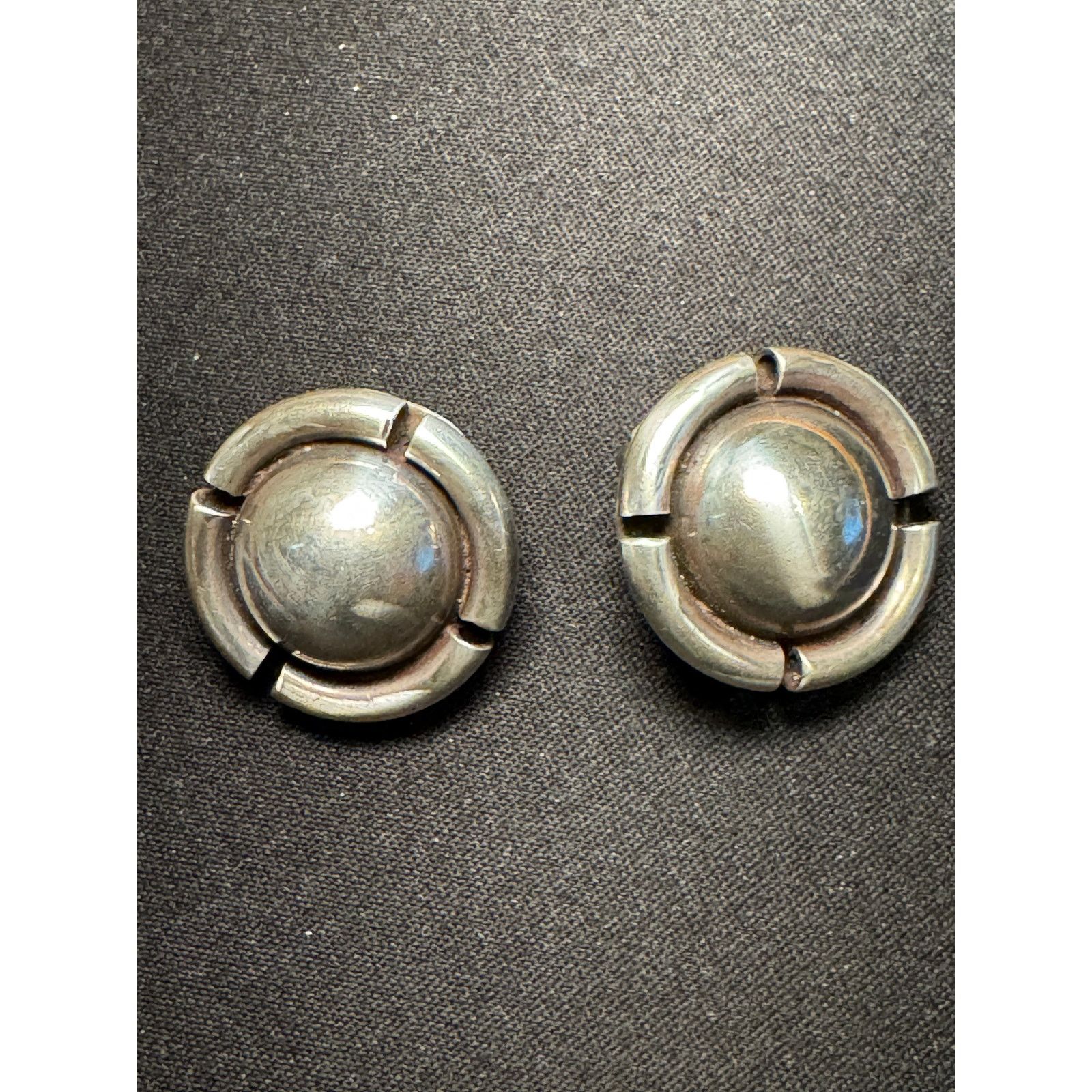 Other 925 Sterling Silver Vintage Mexico Button Clip On Earrings Size ONE SIZE - 2 Thumbnail