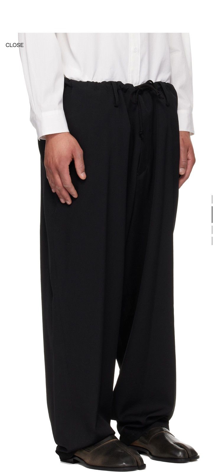 Yohji Yamamoto 24SS Black gabardine wool string pants Size US 34 / EU 50 - 8 Thumbnail