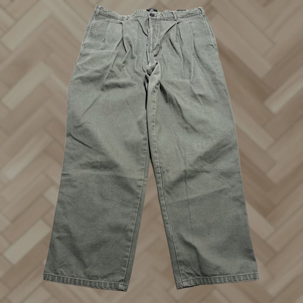 Dockers VINTAGE Dockers Pants Mens 38 Relaxed Baggy Pleated Canvas Green Tapered 28in Inseam Size US 38 / EU 54 - 1 Thumbnail