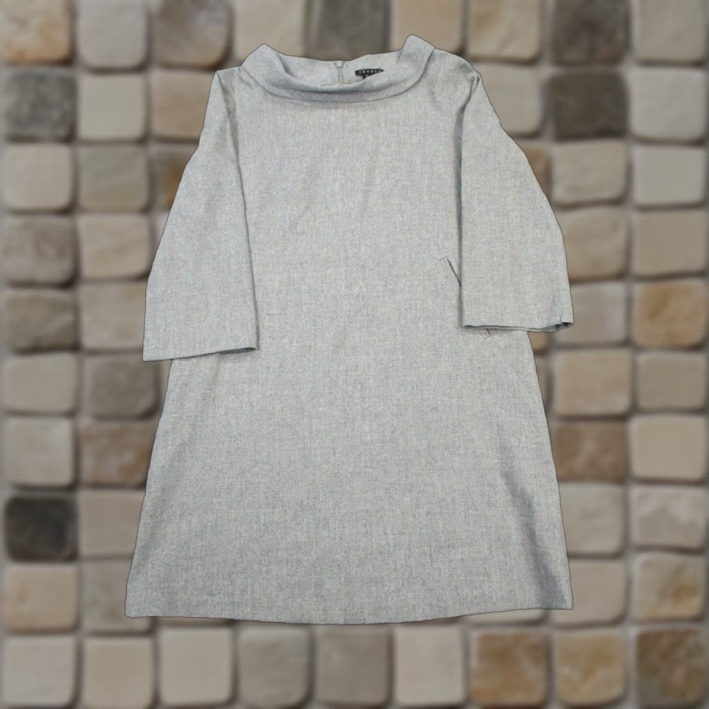 Theory VINTAGE Theory Dress Womens Short Wool Gray Crew Neck Casual Sheath 2 Fall Spring Women's Size XS / US 0-2 / IT 36-38 - 1 Thumbnail