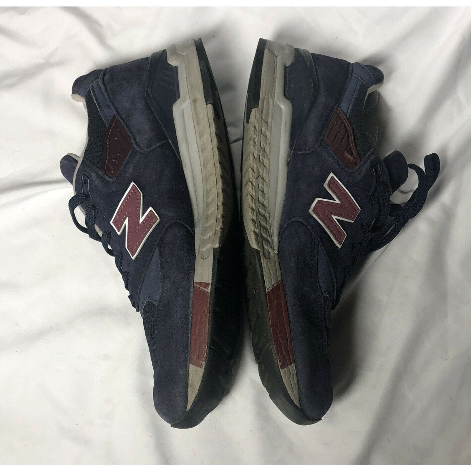 New Balance New Balance 998 MB Navy Blue Red Suede Sneakers Size 10.5 Size US 10.5 / EU 43-44 - 3 Thumbnail