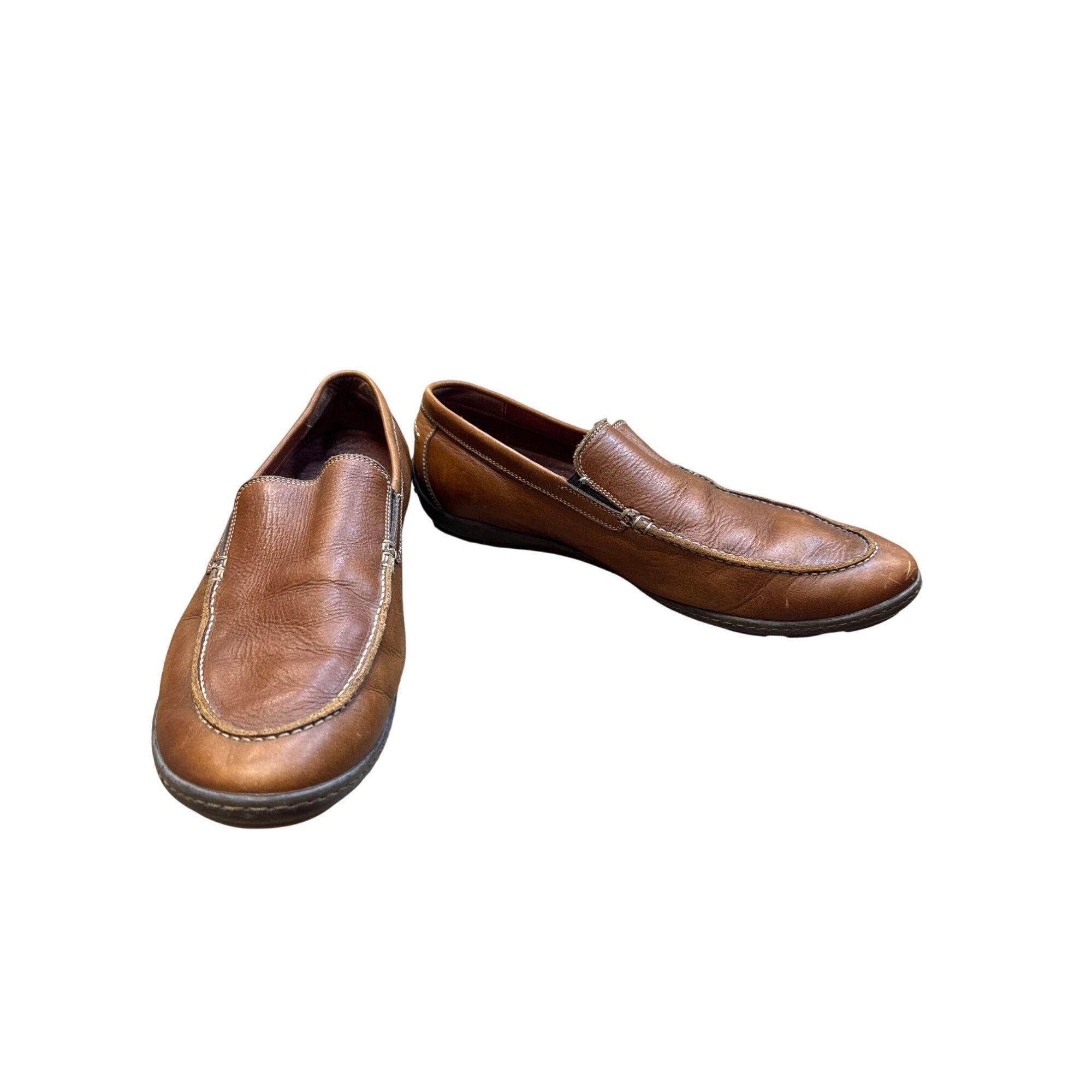 Donald Pliner Donald J. Pliner mens brown leather slip on loafer shoes 10M Size US 10 / EU 43 - 2 Thumbnail