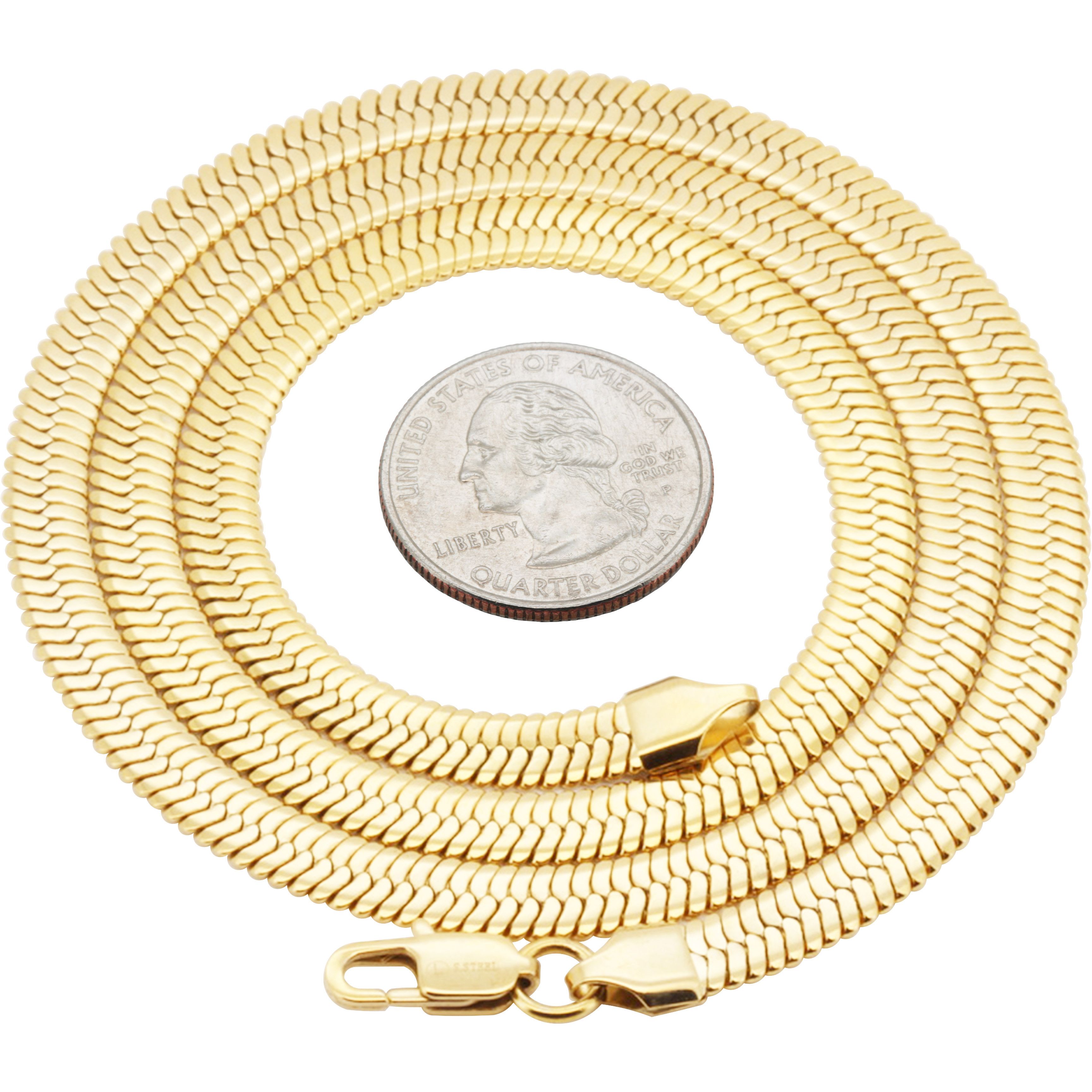 Other 316L SS 18k Gold Plated 6mm Herringbone Chain Necklace 24” Size ONE SIZE - 2 Thumbnail