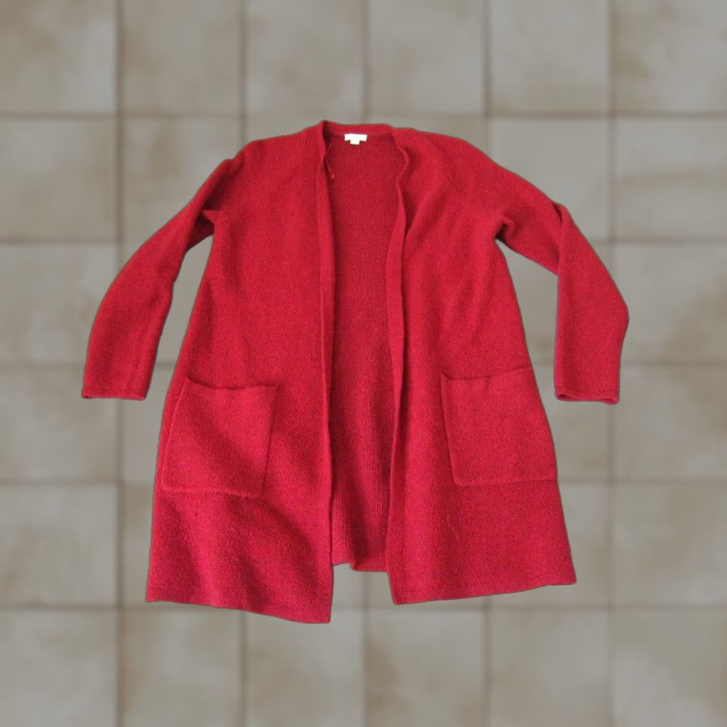 J. Jill VINTAGE J Jill Cardigan Sweater Open Red Small Womens Knit Open Cardigan Summer - (Note: Original lacks vintage; omit) Size S / US 4 / IT 40 - 1 Thumbnail