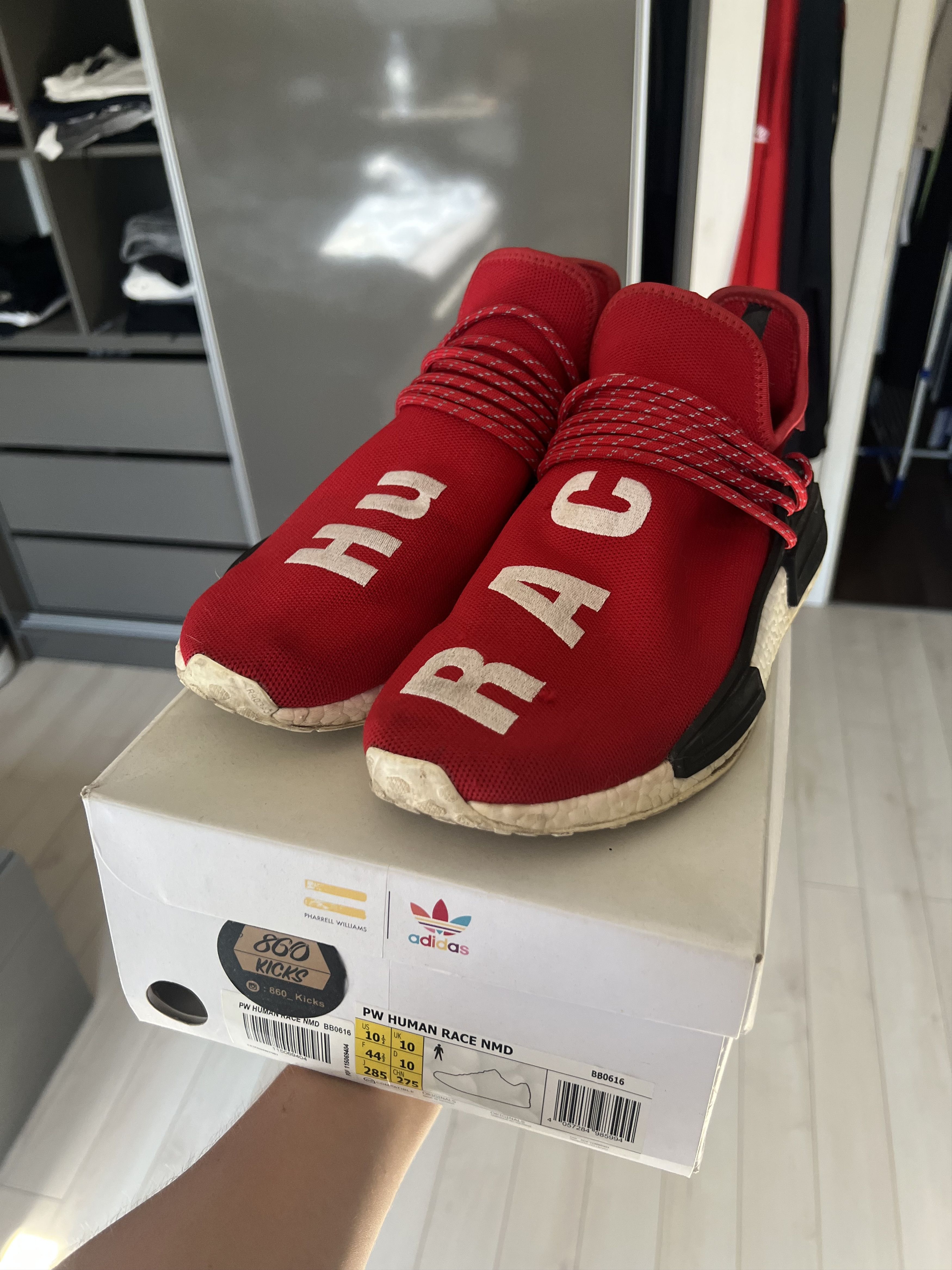 Adidas × Pharrell Adidas Human Race Red Size US 10.5 / EU 43-44 - 5 Thumbnail