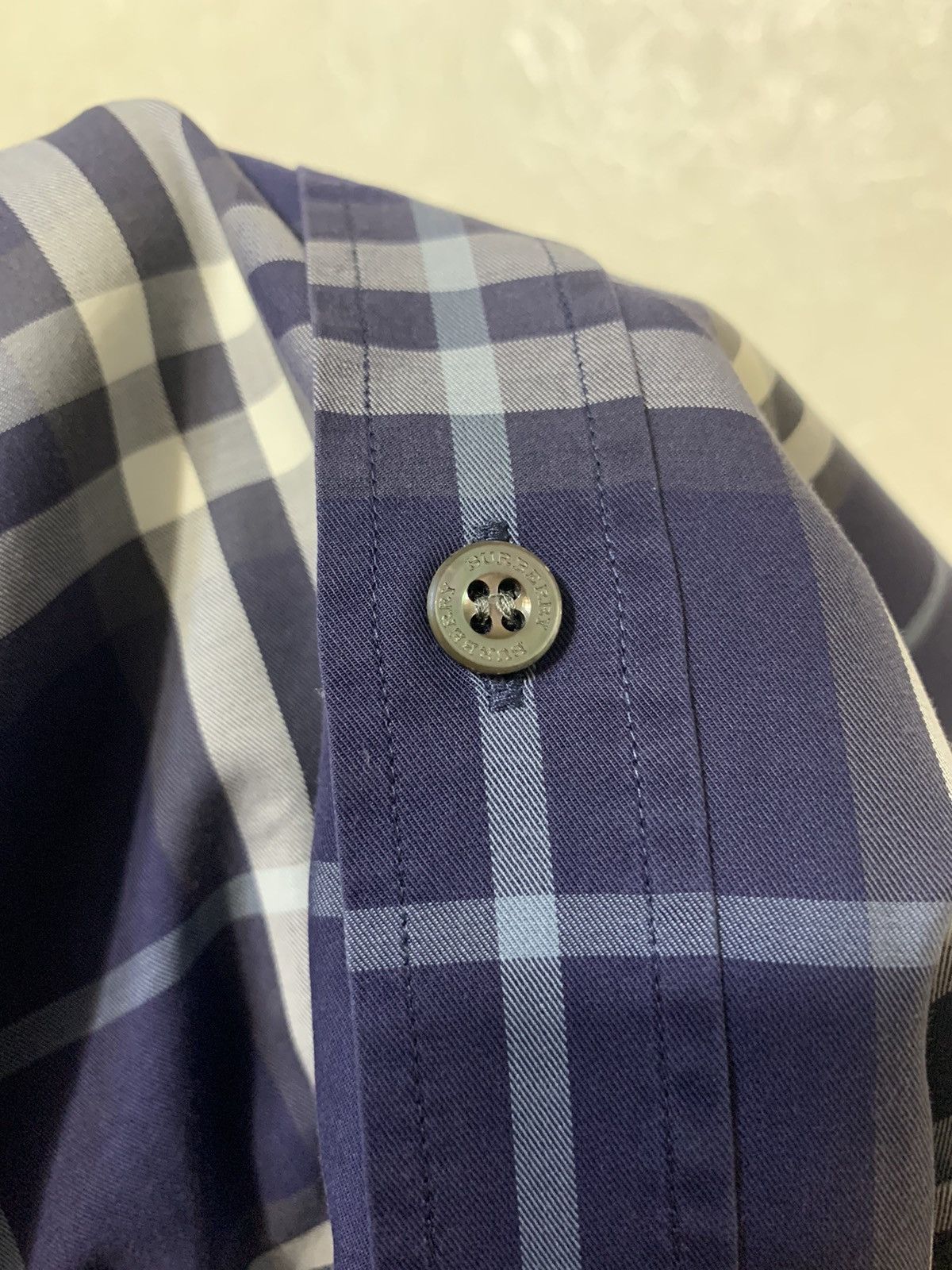 Burberry Burberry Men’s Blue Checked Shirt Button UP Size L. Size US L / EU 52-54 / 3 - 13 Thumbnail