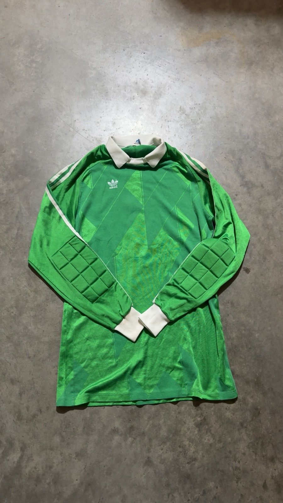 Vintage 1980s Adidas Goalkeeper Green Soccer Jersey #1