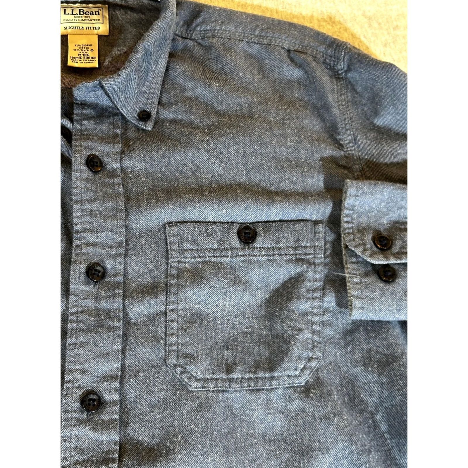 Vintage LL Bean Flannel Shirt Men M Medium Blue Long Sleeve Button-Down Slim Size US M / EU 48-50 / 2 - 2 Thumbnail