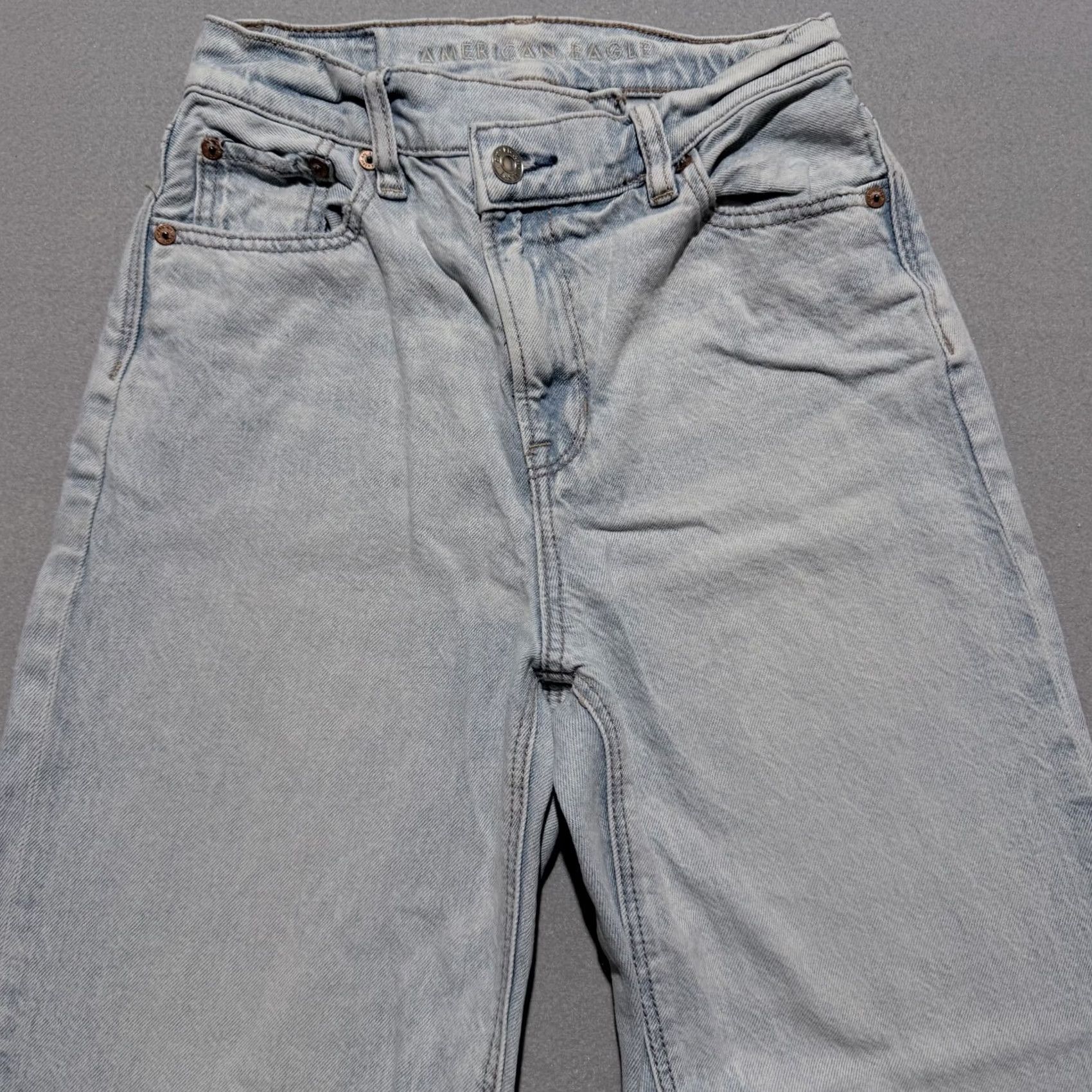 American Eagle Outfitters American Eagle Outfitters Strigid Jeans Women's Blue Denim Stretch Frayed - 0 Size 25" / US 0 / IT 36 - 3 Thumbnail