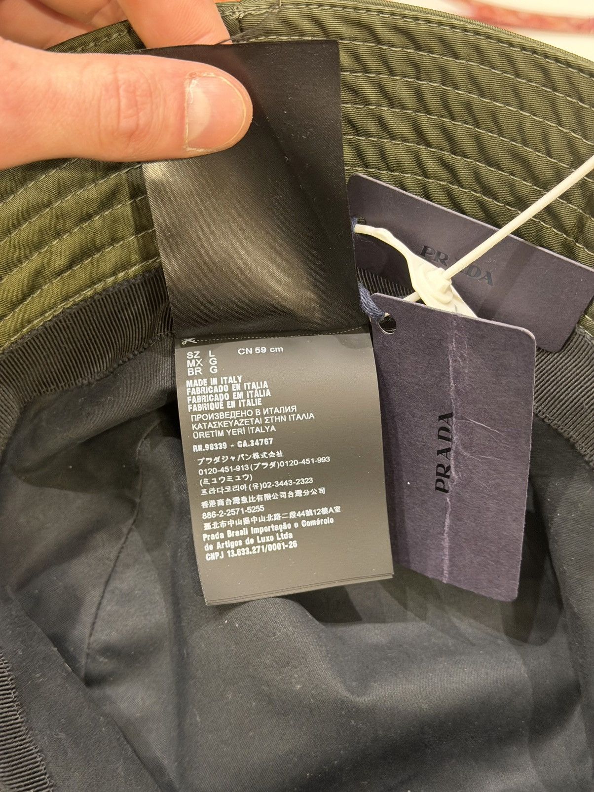 Prada Prada Nylon Bucket Hat - Olive Size ONE SIZE - 8 Thumbnail
