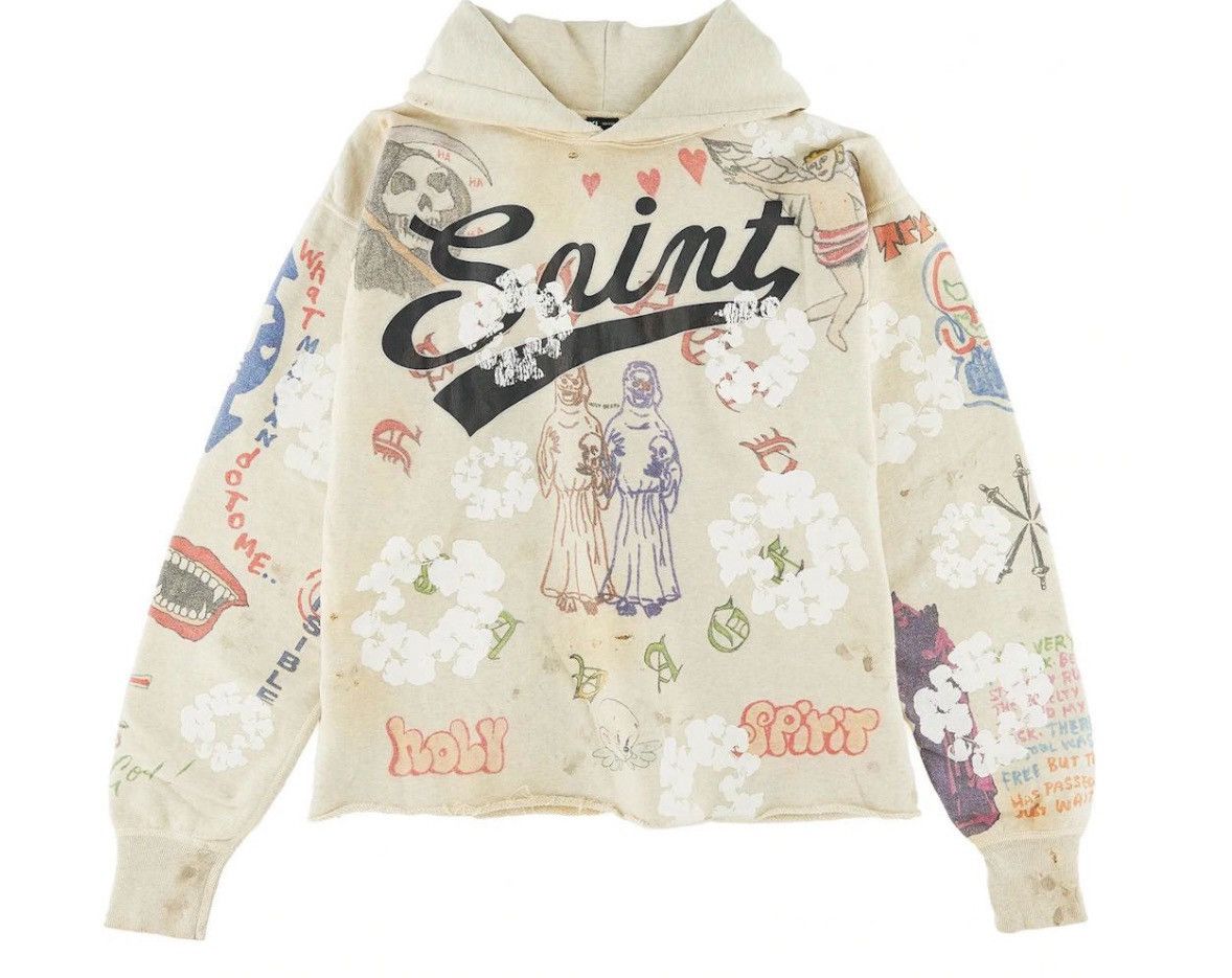Saint Michael Saint Michael x Denim Tears Graffiti Hooded Sweatshirt Multi Size US XL / EU 56 / 4 - 1 Thumbnail