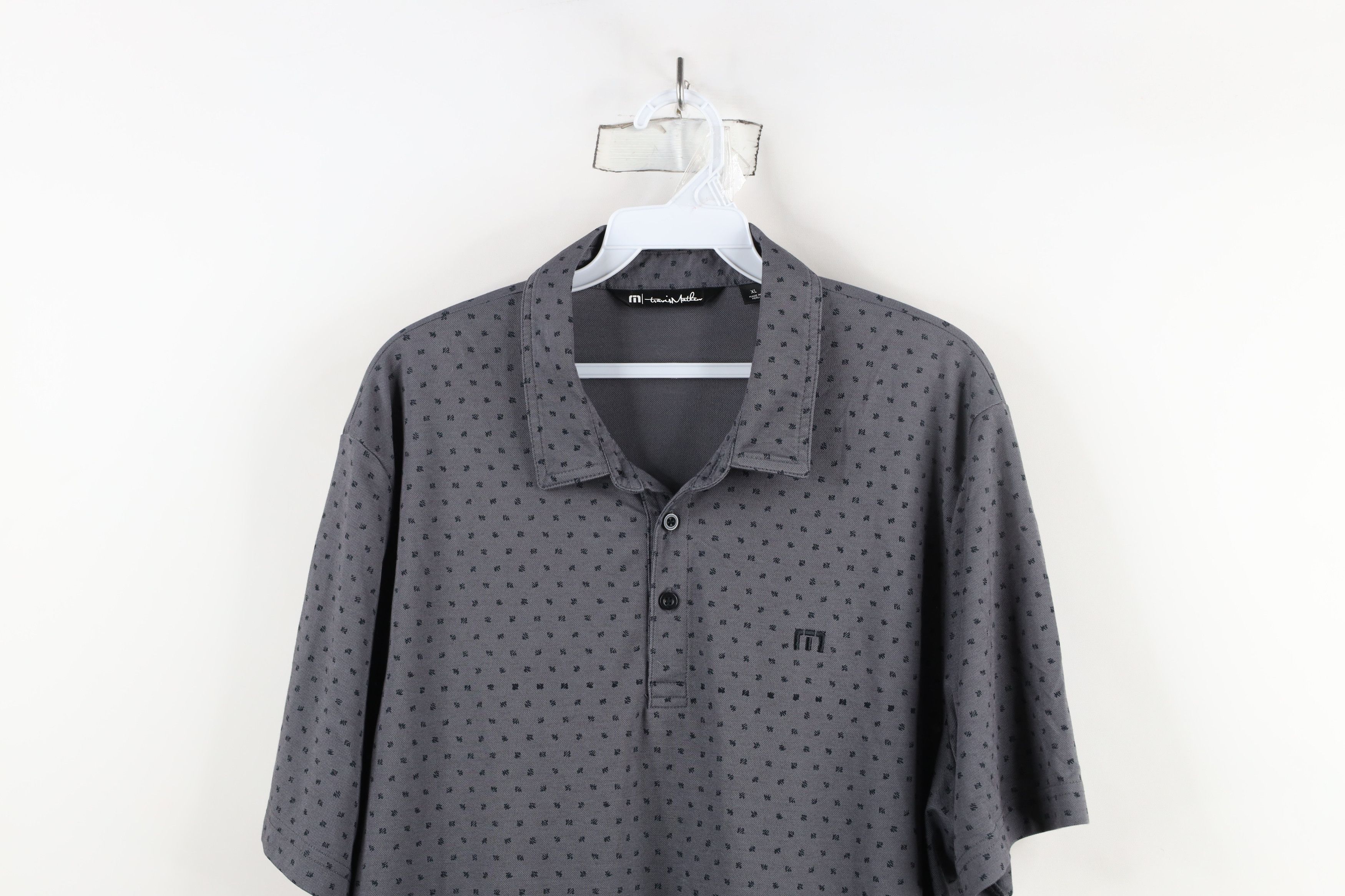 TravisMathew × Vintage Travis Mathew Geometric Knit Collared Golf POlo Shirt Gray Size US XL / EU 56 / 4 - 2 Thumbnail