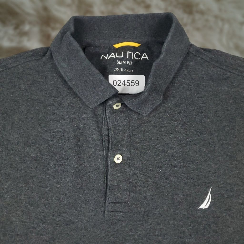 Nautica Nautica Polo Shirt Mens XL Gray Slim Fit Short Sleeve Adult Casual Polo Shirt Size US XL / EU 56 / 4 - 1 Thumbnail