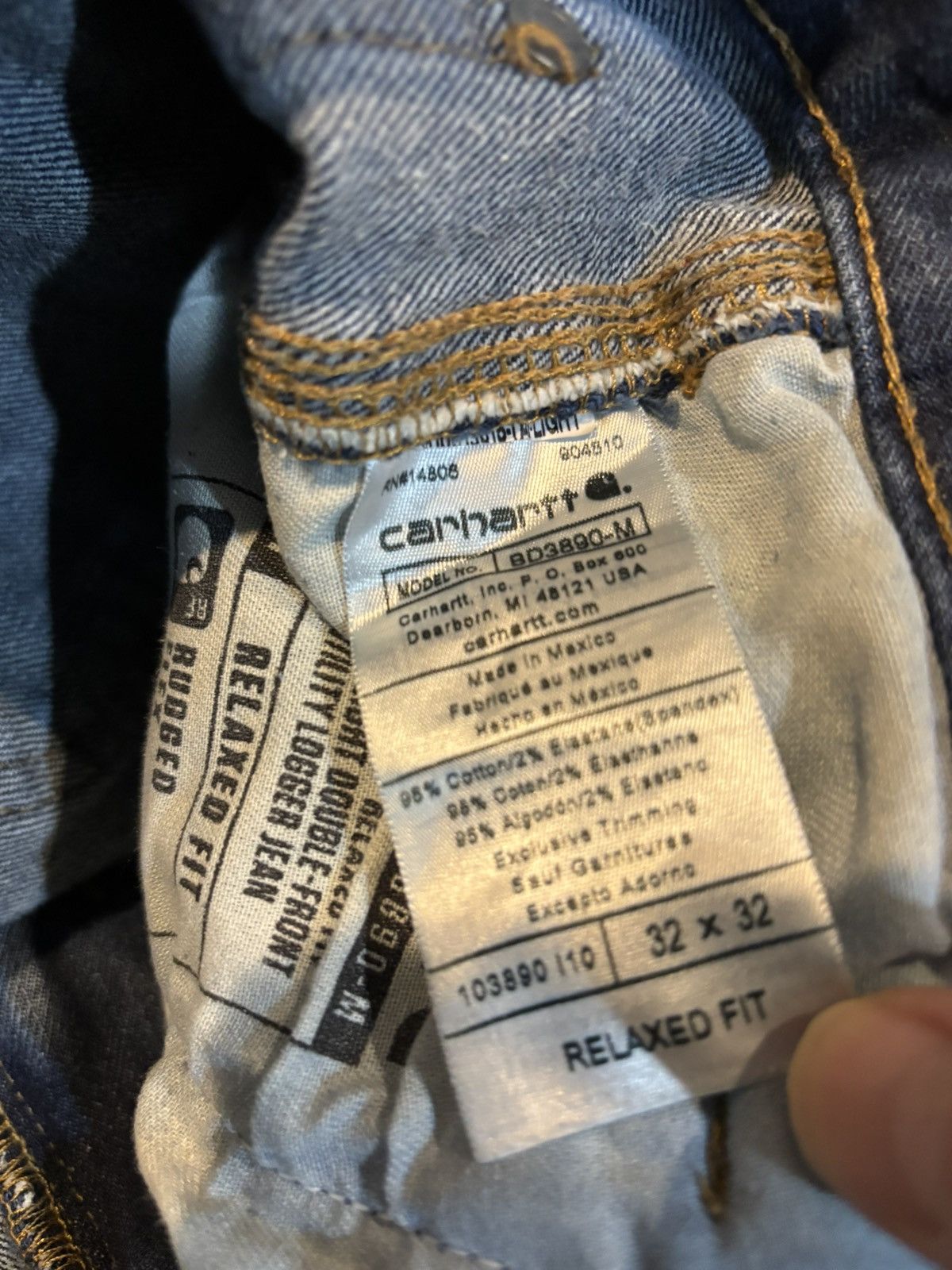 Carhartt Vintage Carhartt Men's Blue Relaxed Carpenter Jeans. Size US 32 / EU 48 - 14 Thumbnail