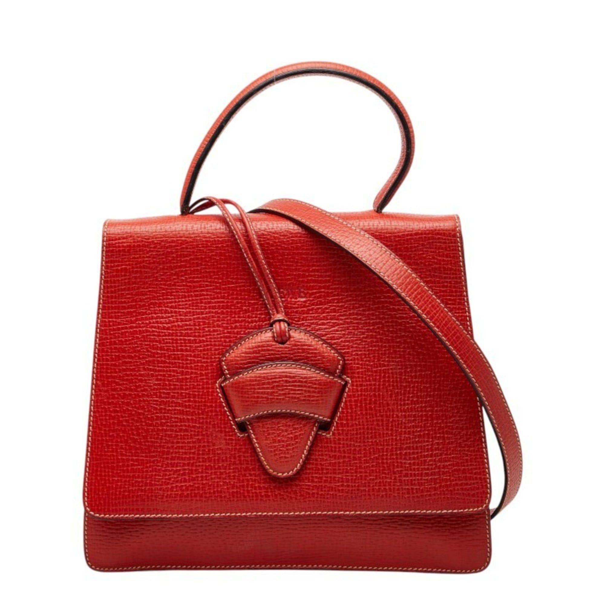 Loewe Loewe Barcelona Handbag Shoulder Bag 2-Way Red Leather Women's LOEWE Size ONE SIZE - 1 Thumbnail