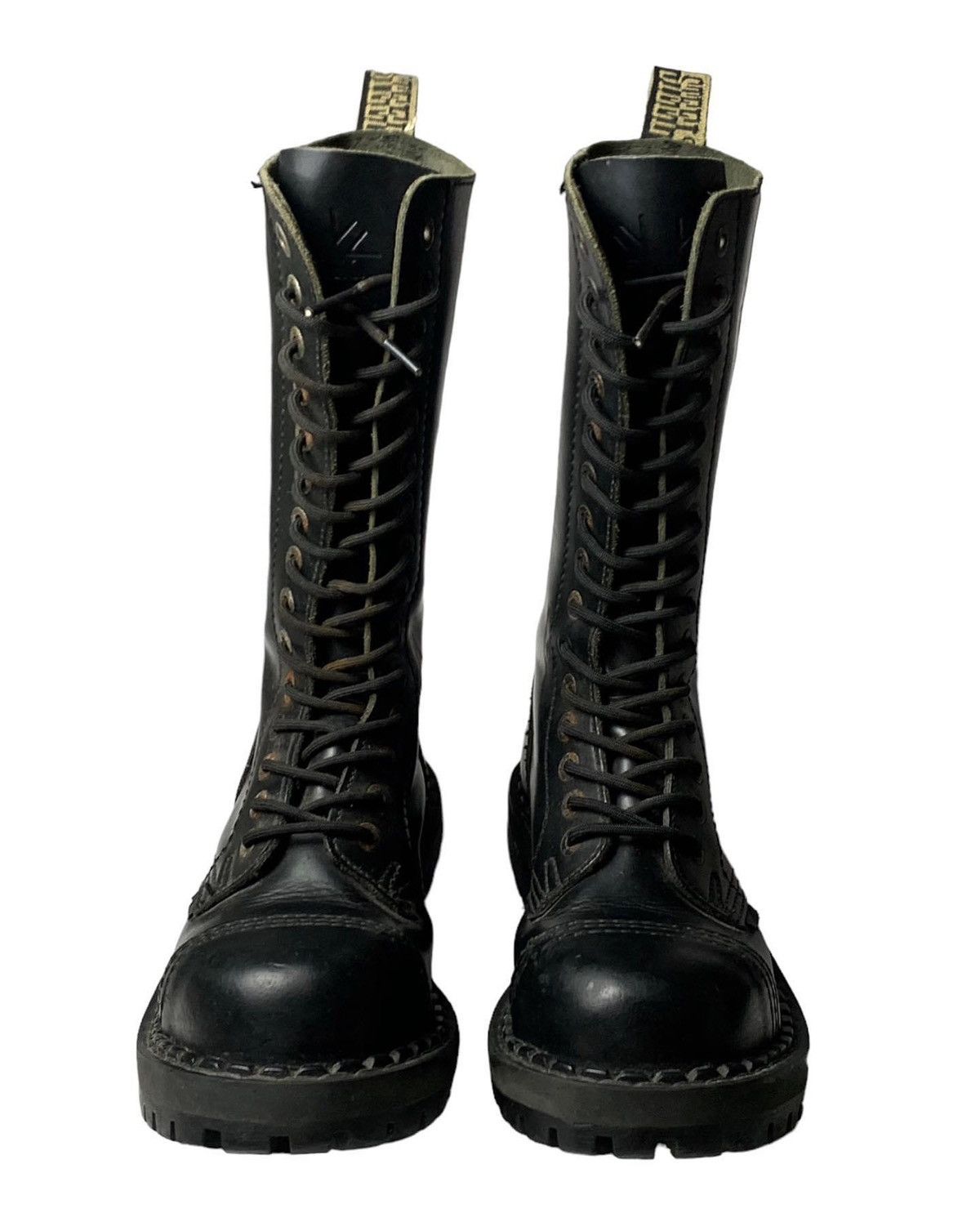 Vintage STEEL TOE 15 EYES COMBAT BOOTS Size US 7 / IT 37 - 2 Thumbnail