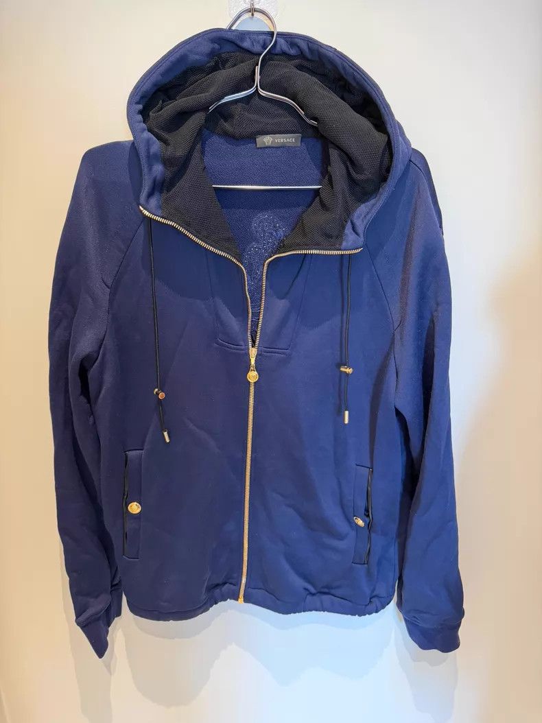 Versace Versace Blue gold-buckled Medusa avatar hooded zip jacket Size US L / EU 52-54 / 3 - 1 Thumbnail