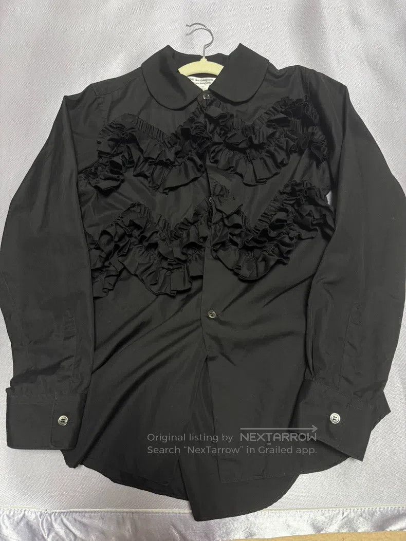 Comme des Garcons Comme des Garcons Black Ruffled Shirt Size S / US 4 / IT 40 - 2 Thumbnail