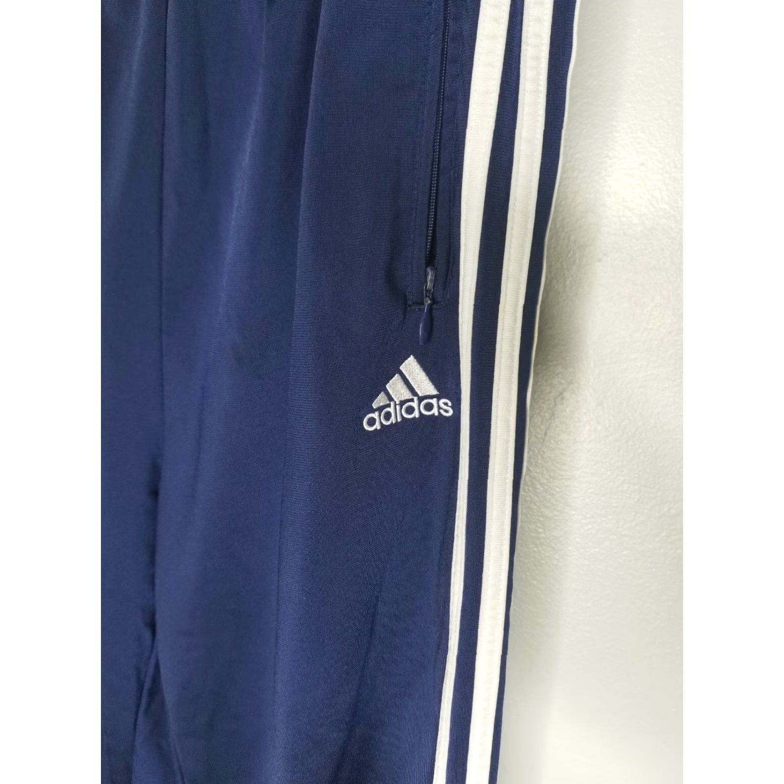 Adidas VINTAGE Adidas Tear Away Pants Mens M 90's Striped Blue Polyester Button Loose Fit Activewear Size US 31 - 2 Thumbnail