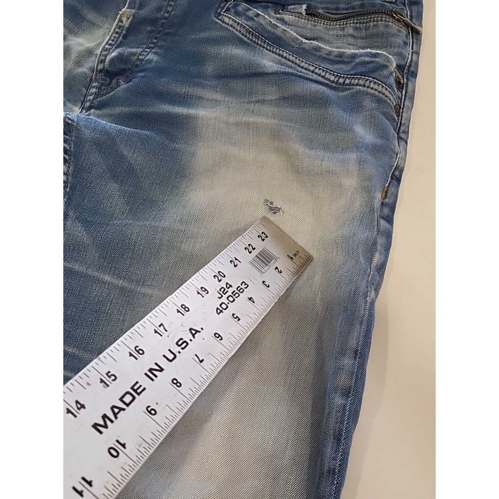 Vintage PME Legend Bare Metal Jeans Button Fly Blue Denim 38x34 Men Regular Straight 6-Pocket Whiskering Size US 38 / EU 54 - 3 Thumbnail