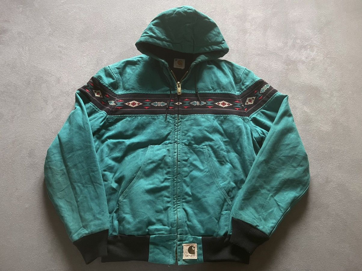 Carhartt Vintage 90’s Carhartt Aztec Jacket Size US L / EU 52-54 / 3 - 1 Thumbnail