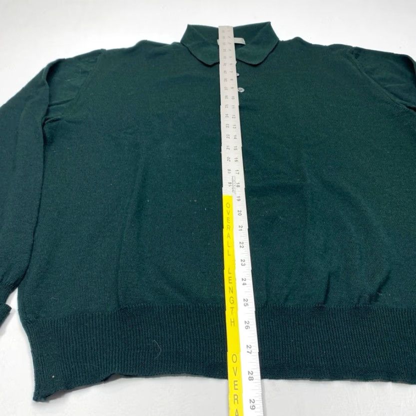 Lord & Taylor VINTAGE Lord & Taylor 1/2 Button Collard Sweater Merino Wool Men's Large Green Size US L / EU 52-54 / 3 - 7 Thumbnail