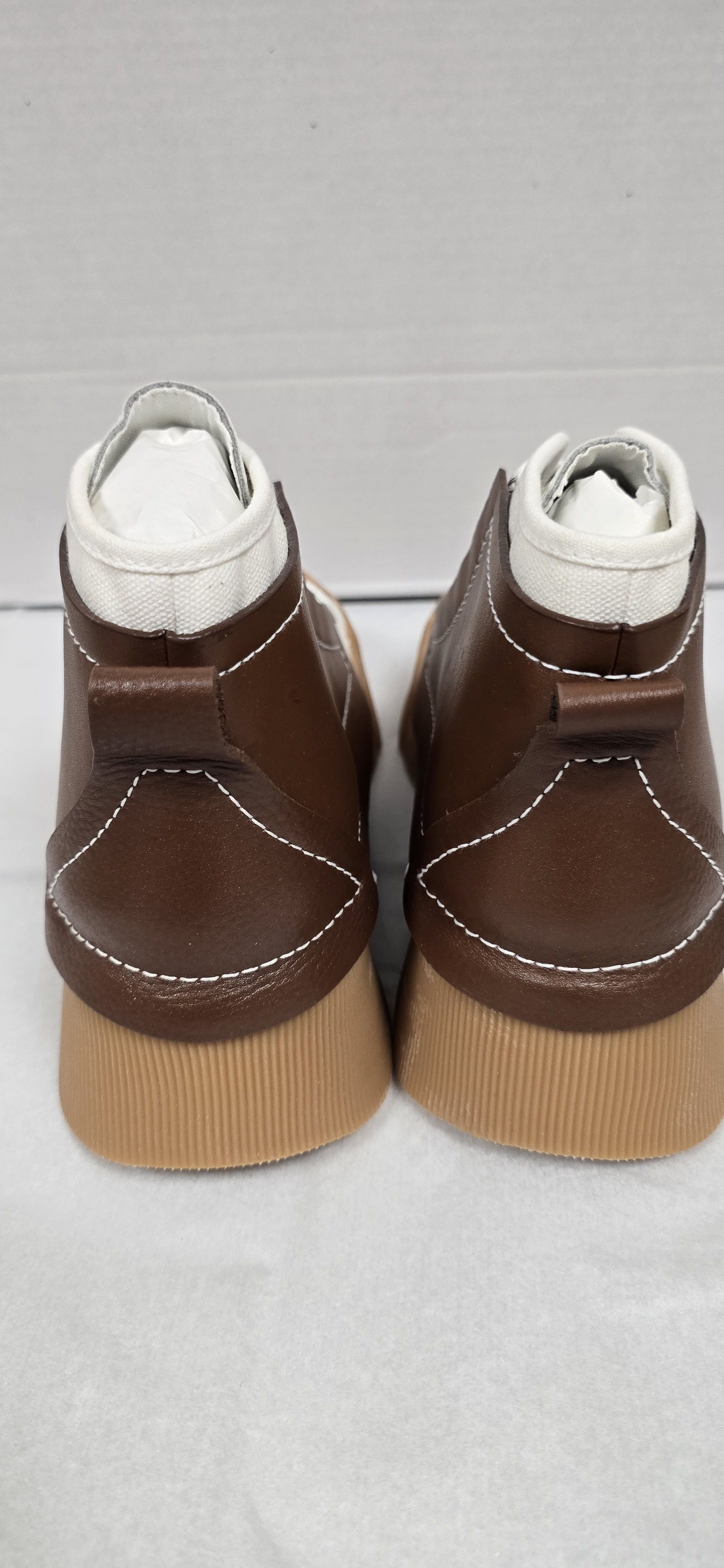 JW Anderson High Top Platform Sneakers White Brown RRP $450 Size US 9 / IT 39 - 6 Thumbnail