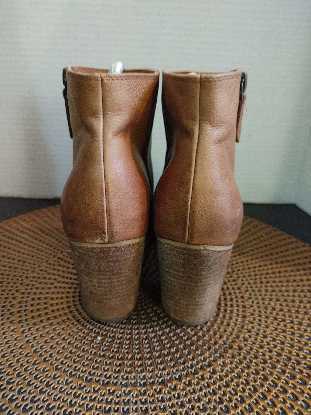Nordstrom BP Brass Plum Leather Ankle Booties Size 8M Size US 8 / IT 38 - 4 Thumbnail