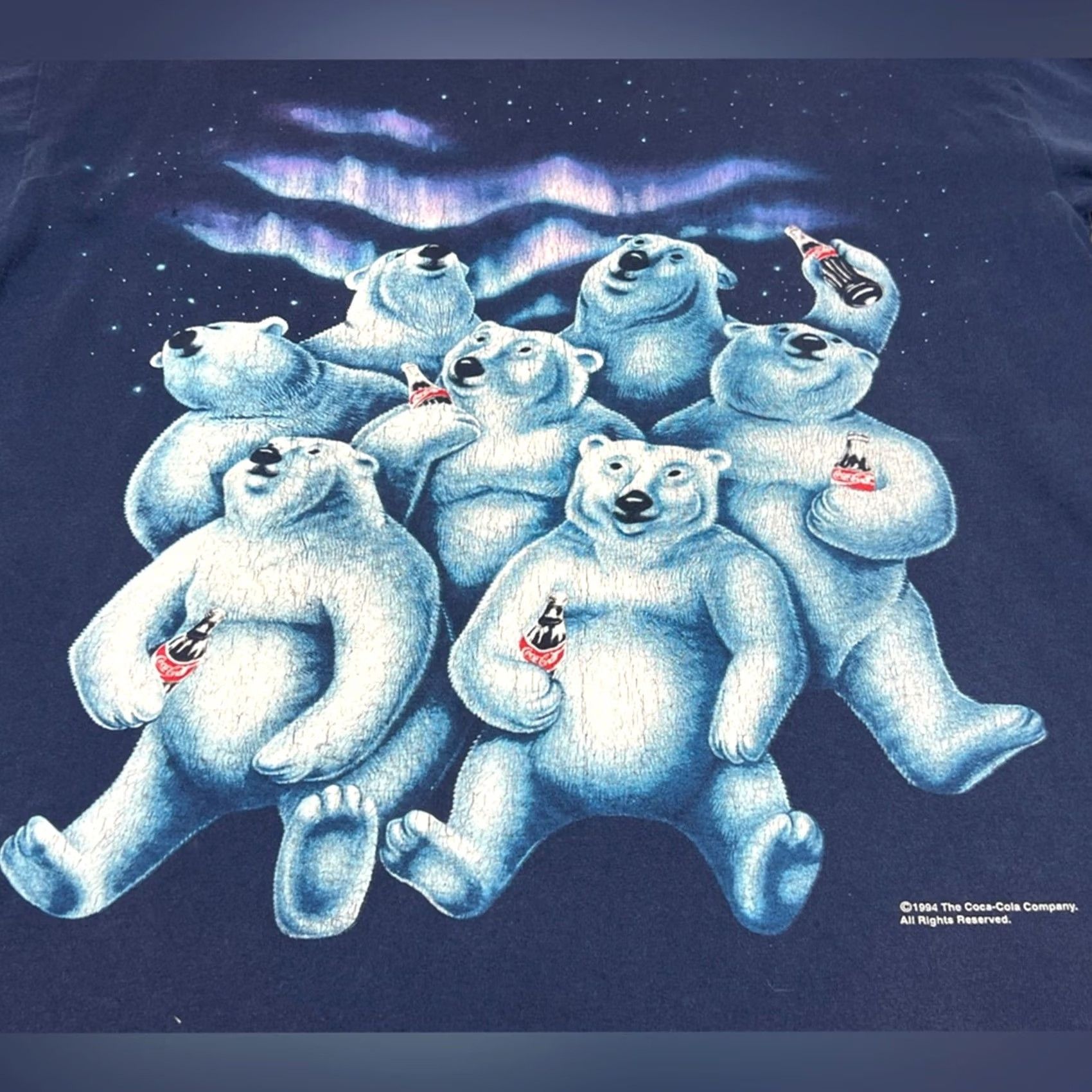 Vintage VINTAGE Coca Cola Polar Bear Shirt XL Mens Blue 1994 Single Stitch Double Side USA Coca Cola Shirt XL Mens Blue 1994 Size US XL / EU 56 / 4 - 3 Thumbnail