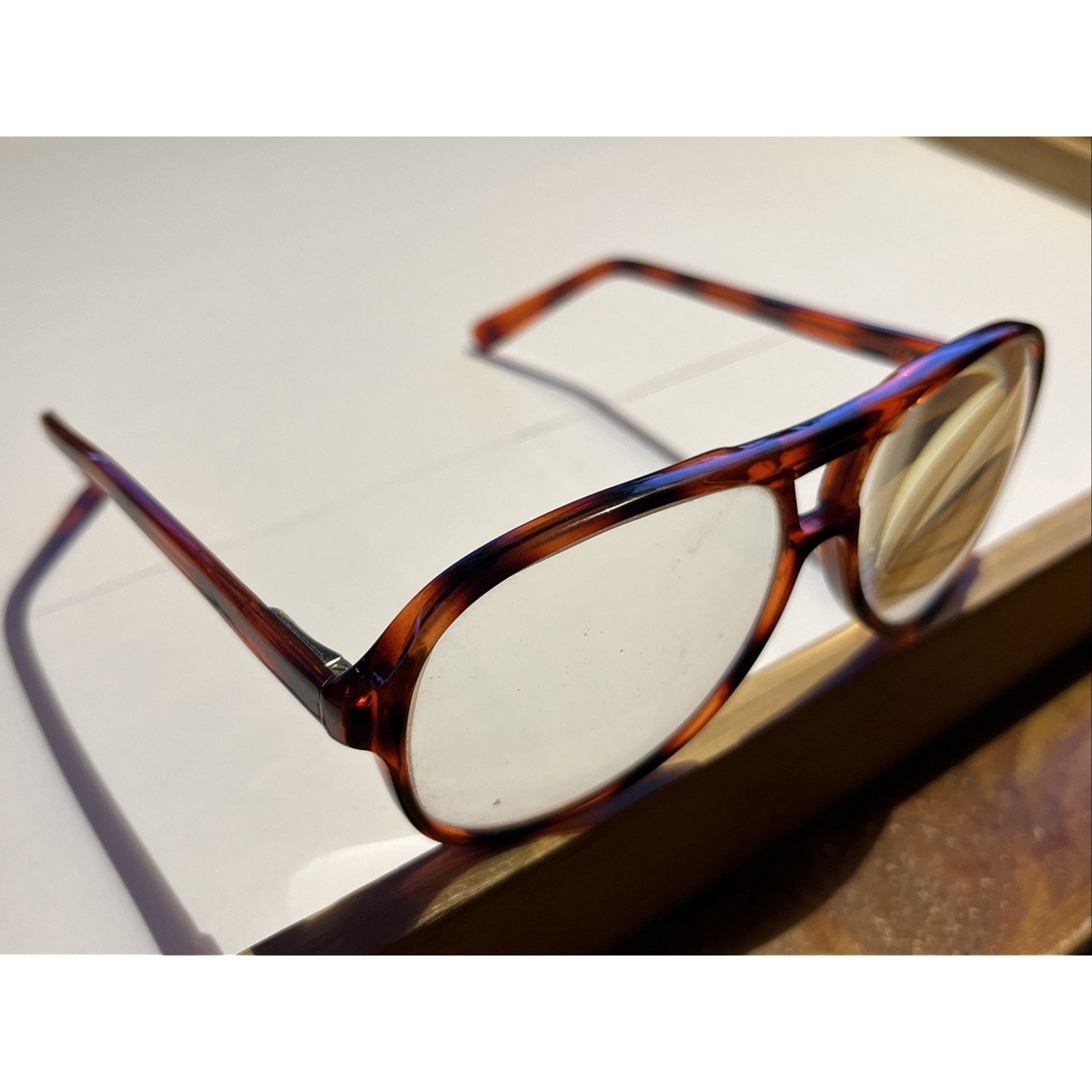 Other Mainstreet Pilot VTG Eyeglass Frames 54-18-145 Amber Aviator Size ONE SIZE - 2 Thumbnail