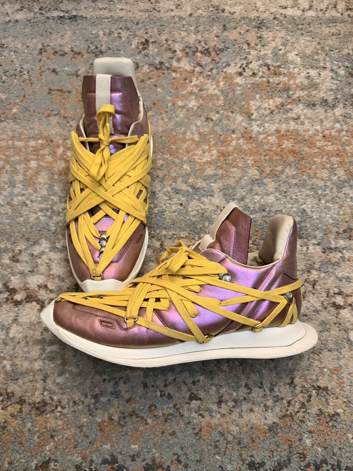 Rick Owens Rick Owens Irise / Lemon Iridescent Megalace Runners 44 Size US 11 / EU 44 - 1 Thumbnail